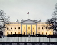White House at dusk. Original image from <a href="https://www.rawpixel.com/search/carol%20m.%20highsmith?sort=curated&amp;page=1">Carol M. Highsmith</a>&rsquo;s America, Library of Congress collection. Digitally enhanced by rawpixel.
