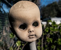 A doll&#39;s head at Grandma Prisbrey&#39;s Bottle Village in Simi Valley, California. Original image from <a href="https://www.rawpixel.com/search/carol%20m.%20highsmith?sort=curated&amp;page=1">Carol M. Highsmith</a>&rsquo;s America, Library of Congress collection. Digitally enhanced by rawpixel.
