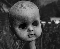 A doll&#39;s head at Grandma Prisbrey&#39;s Bottle Village in Simi Valley, California. Original image from <a href="https://www.rawpixel.com/search/carol%20m.%20highsmith?sort=curated&amp;page=1">Carol M. Highsmith</a>&rsquo;s America, Library of Congress collection. Digitally enhanced by rawpixel.