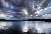 Interesting clouds over Inks Lake, an inlet of the Colorado River in Burnet County, Texas. Original image from <a href="https://www.rawpixel.com/search/carol%20m.%20highsmith?sort=curated&amp;page=1">Carol M. Highsmith</a>&rsquo;s America, Library of Congress collection. Digitally enhanced by rawpixel.