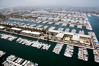 Aerial views of a marina in Los Angeles. Original image from Carol M. Highsmith&rsquo;s America, Library of Congress collection. Digitally enhanced by rawpixel.