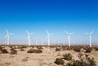Wind turbines in the California desert. Original image from Carol M. Highsmith&rsquo;s America, Library of Congress collection. Digitally enhanced by rawpixel.
