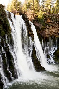 The waterfall at MacArthur-Burney Falls Memorial State Park. Original image from <a href="https://www.rawpixel.com/search/carol%20m.%20highsmith?sort=curated&amp;page=1">Carol M. Highsmith</a>&rsquo;s America, Library of Congress collection. Digitally enhanced by rawpixel.