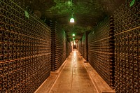 One of the wine-cellar &quot;caves&quot; at the Schramsberg Vineyard winery in California&#39;s Napa Valley. Original image from <a href="https://www.rawpixel.com/search/carol%20m.%20highsmith?sort=curated&amp;page=1">Carol M. Highsmith</a>&rsquo;s America, Library of Congress collection. Digitally enhanced by rawpixel.