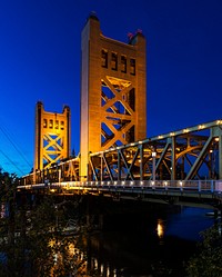 The Tower Bridge Sacramento river, USA - San Francisco Oakland Bay Bridge, USA - Original image from <a href="https://www.rawpixel.com/search/carol%20m.%20highsmith?sort=curated&amp;page=1">Carol M. Highsmith</a>&rsquo;s America, Library of Congress collection. Digitally enhanced by rawpixel