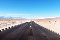 One of many long, straight, black roads in California&#39;s Death Valley. Original image from <a href="https://www.rawpixel.com/search/carol%20m.%20highsmith?sort=curated&amp;page=1">Carol M. Highsmith</a>&rsquo;s America, Library of Congress collection. Digitally enhanced by rawpixel.