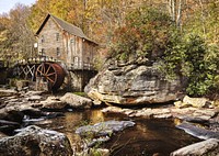 The Glade Creek Grist Mill. Original image from Carol M. Highsmith&rsquo;s America, Library of Congress collection. Digitally enhanced by rawpixel.