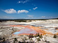 Mudpots and hot springs color the terrain in northwestern Wyoming&#39;s Yellowstone National Park. Original image from <a href="https://www.rawpixel.com/search/carol%20m.%20highsmith?sort=curated&amp;page=1">Carol M. Highsmith</a>&rsquo;s America, Library of Congress collection. Digitally enhanced by rawpixel.