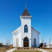 The rebuilt St. Paul Catholic Church in Pass Christian after the original was destroyed during 2005 Hurricane Katrina. Original image from <a href="https://www.rawpixel.com/search/carol%20m.%20highsmith?sort=curated&amp;page=1">Carol M. Highsmith</a>&rsquo;s America, Library of Congress collection. Digitally enhanced by rawpixel.