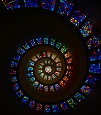 Glory Window designed by Architect Philip Johnson in Dallas, Texas. Original image from <a href="https://www.rawpixel.com/search/carol%20m.%20highsmith?sort=curated&amp;page=1">Carol M. Highsmith</a>&rsquo;s America, Library of Congress collection. Digitally enhanced by rawpixel.