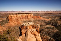 Scenery at Colorado National Monument, USA - Original image from <a href="https://www.rawpixel.com/search/carol%20m.%20highsmith?sort=curated&amp;page=1">Carol M. Highsmith</a>&rsquo;s America, Library of Congress collection. Digitally enhanced by rawpixel