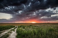 Sunset near Fort Morgan in northeastern Colorado, USA - Original image from Carol M. Highsmith&rsquo;s America, Library of Congress collection. Digitally enhanced by rawpixel.
