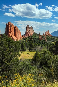 The Garden of the Gods, a public park in Colorado Springs, Colorado USA - Original image from <a href="https://www.rawpixel.com/search/carol%20m.%20highsmith?sort=curated&amp;page=1">Carol M. Highsmith</a>&rsquo;s America, Library of Congress collection. Digitally enhanced by rawpixel