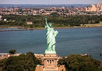 The Statue of Liberty on Liberty Island. Original image from <a href="https://www.rawpixel.com/search/carol%20m.%20highsmith?sort=curated&amp;page=1">Carol M. Highsmith</a>&rsquo;s America, Library of Congress collection. Digitally enhanced by rawpixel.
