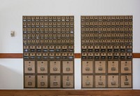 Post office boxes in the Isaac C. Parker Federal Building &amp; U.S Courthouse, Fort Smith, Arkansas (2016) by <a href="https://www.rawpixel.com/search/carol%20m.%20highsmith?sort=curated&amp;page=1">Carol M. Highsmith</a>. Original image from Library of Congress. Digitally enhanced by rawpixel.