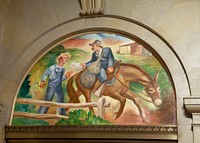 Murals, Louisville Murals-Rural Free Delivery, by Frank Weathers Long at the Gene Snyder U.S Courthouse &amp; Custom House, Louisville, Kentucky (2011) by <a href="https://www.rawpixel.com/search/carol%20m.%20highsmith?sort=curated&amp;page=1">Carol M. Highsmith</a>. Original image from Library of Congress. Digitally enhanced by rawpixel.