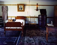 Bedroom at Shakertown, a Shaker settlement in Kentucky (1980-2006) by <a href="https://www.rawpixel.com/search/carol%20m.%20highsmith?sort=curated&amp;page=1">Carol M. Highsmith</a>. Original image from Library of Congress. Digitally enhanced by rawpixel.