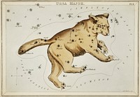 Sidney Hall&rsquo;s (1831) astronomical chart illustration of the Ursa Major. Original from Library of Congress. Digitally enhanced by rawpixel.