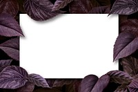 White plain poster on a metallic purple leaves textured background illustration