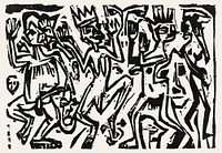 Die Irren III (1912&ndash;1923) print in high resolution by Ernst Ludwig Kirchner. Original from The Detroit Institute of Arts. Digitally enhanced by rawpixel.