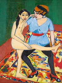 Dance Training (ca.1910&ndash;1911) painting in high resolution by <a href="https://www.rawpixel.com/search/Ernst%20Ludwig%20Kirchner?sort=curated&amp;page=1&amp;topic_group=_my_topics">Ernst Ludwig Kirchner</a>. Original from The Minneapolis Institute of Art. Digitally enhanced by rawpixel.