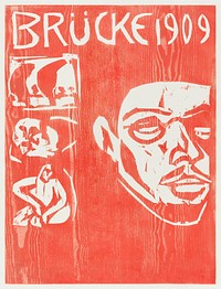 Cover of the Fourth Yearbook of the Artist Group the Brucke (1909) print in high resolution by <a href="https://www.rawpixel.com/search/Ernst%20Ludwig%20Kirchner?sort=curated&amp;page=1&amp;topic_group=_my_topics">Ernst Ludwig Kirchner</a>. Original from The National Gallery of Art. Digitally enhanced by rawpixel.