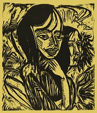 Fehmarn Girls (1913) print in high resolution by Ernst Ludwig Kirchner. Original from The National Gallery of Art. Digitally enhanced by rawpixel.