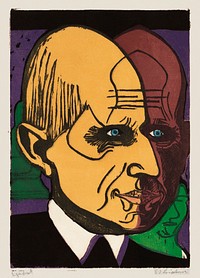 Head of Dr. Bauer (1933) print in high resolution by Ernst Ludwig Kirchner. Original from The National Gallery of Art. Digitally enhanced by rawpixel.