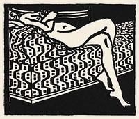 Nude Girl Lying on a Sofa (1905) print in high resolution by <a href="https://www.rawpixel.com/search/Ernst%20Ludwig%20Kirchner?sort=curated&amp;page=1&amp;topic_group=_my_topics">Ernst Ludwig Kirchner</a>. Original from The National Gallery of Art. Digitally enhanced by rawpixel.