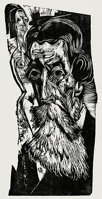 Portrait of Ludwig Schames (ca.1917&ndash;1918) print in high resolution by Ernst Ludwig Kirchner. Original from The Minneapolis Institute of Art. Digitally enhanced by rawpixel.