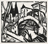 River Bank at Elisabeth (ca.1912–1913) print in high resolution by Ernst Ludwig Kirchner. Original from The National Gallery of Art. Digitally enhanced by rawpixel.