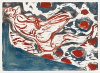 Liegender Akt, Reclining Nude (1907) by <a href="https://www.rawpixel.com/search/Ernst%20Ludwig%20Kirchner?sort=curated&amp;page=1&amp;topic_group=_my_topics">Ernst Ludwig Kirchner</a>. Original from Yale University Art Gallery. Digitally enhanced by rawpixel.