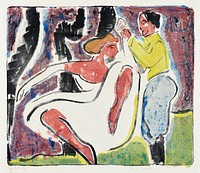 Russian Dancers (1909) print in high resolution by Ernst Ludwig Kirchner. Original from The National Gallery of Art. Digitally enhanced by rawpixel.