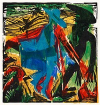 Peter Schlemihl&#39;s Wondrous Story: Schlemihl&#39;s Encounter with His Shadow (1915) print in high resolution by <a href="https://www.rawpixel.com/search/Ernst%20Ludwig%20Kirchner?sort=curated&amp;page=1&amp;topic_group=_my_topics">Ernst Ludwig Kirchner</a>. Original from The National Gallery of Art. Digitally enhanced by rawpixel.