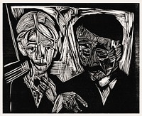 The Married Couple Müller (1919) print in high resolution by Ernst Ludwig Kirchner. Original from The National Gallery of Art. Digitally enhanced by rawpixel.