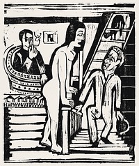 The Visit (1923) print in high resolution by Ernst Ludwig Kirchner. Original from The National Gallery of Art. Digitally enhanced by rawpixel.