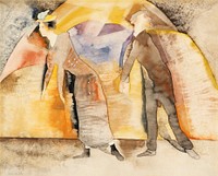 In Vaudeville: Woman and Man on Stage (1917) painting in high resolution by Charles Demuth. Original from The Barnes Foundation. Digitally enhanced by rawpixel.