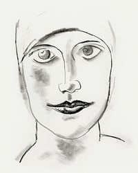 Woman&#39;s head (ca. 1891&ndash;1941) drawing in high resolution by <a href="https://www.rawpixel.com/search/Leo%20Gestel?sort=curated&amp;page=1&amp;topic_group=_my_topics">Leo Gestel</a>. Original from The Rijksmuseum. Digitally enhanced by rawpixel.