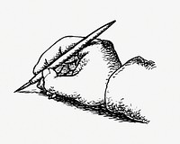 Writing hand psd vintage drawing, remixed from artworks from Leo Gestel