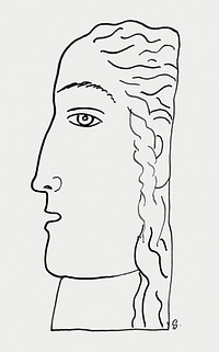 Woman head (ca.1891&ndash;1941) drawing in high resolution by <a href="https://www.rawpixel.com/search/Leo%20Gestel?sort=curated&amp;page=1&amp;topic_group=_my_topics">Leo Gestel</a>. Original from The Rijksmuseum. Digitally enhanced by rawpixel.