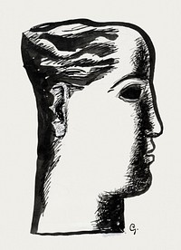 Women&#39;s head (ca. 1891&ndash;1941) drawing in high resolution by <a href="https://www.rawpixel.com/search/Leo%20Gestel?sort=curated&amp;page=1&amp;topic_group=_my_topics">Leo Gestel</a>. Original from The Rijksmuseum. Digitally enhanced by rawpixel.