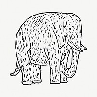 Elephant psd vintage drawing, remixed from artworks from Leo Gestel