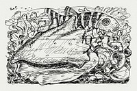 Fish and shell in the water (ca. 1891&ndash;1941) drawing in high resolution by <a href="https://www.rawpixel.com/search/Leo%20Gestel?sort=curated&amp;page=1&amp;topic_group=_my_topics">Leo Gestel</a>. Original from The Rijksmuseum. Digitally enhanced by rawpixel.