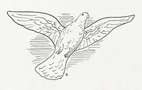 Flying pigeon (ca. 1891–1941) drawing in high resolution by Leo Gestel. Original from The Rijksmuseum. Digitally enhanced by rawpixel.