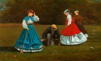 Croquet Scene (1866) by <a href="https://www.rawpixel.com/search/Winslow%20Homer?sort=curated&amp;page=1&amp;topic_group=_my_topics">Winslow Homer</a>. Original from The Smithsonian Institution. Digitally enhanced by rawpixel.