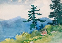 North Woods Club, Adirondacks (The Interrupted Tete-a-Tete) (1892) by Winslow Homer. Original from The Smithsonian Institution. Digitally enhanced by rawpixel.