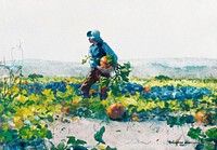 For to Be a Farmer&rsquo;s Boy (1887) by <a href="https://www.rawpixel.com/search/Winslow%20Homer?sort=curated&amp;page=1&amp;topic_group=_my_topics">Winslow Homer</a>. Original from The Smithsonian Institution. Digitally enhanced by rawpixel.