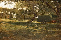 Harvest Scene (ca. 1873) by <a href="https://www.rawpixel.com/search/Winslow%20Homer?sort=curated&amp;page=1&amp;topic_group=_my_topics">Winslow Homer</a>. Original from The MET museum. Digitally enhanced by rawpixel.