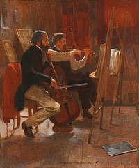 The Studio (1867) by <a href="https://www.rawpixel.com/search/Winslow%20Homer?sort=curated&amp;page=1&amp;topic_group=_my_topics">Winslow Homer</a>. Original from The MET Museum. Digitally enhanced by rawpixel.
