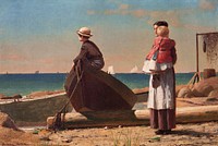 Dad&#39;s Coming (1873) by <a href="https://www.rawpixel.com/search/Winslow%20Homer?sort=curated&amp;page=1&amp;topic_group=_my_topics">Winslow Homer</a>. Original from The National Gallery of Art. Digitally enhanced by rawpixel.